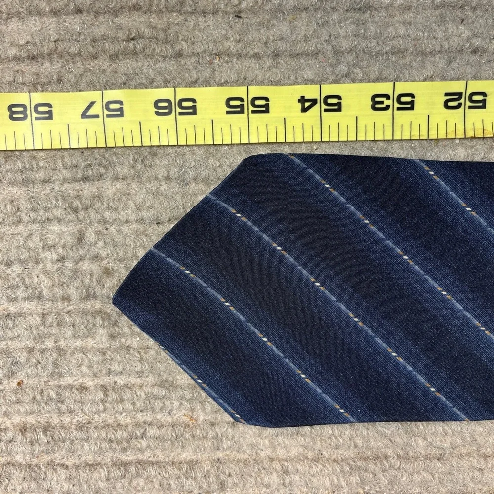 Bill Blass Mens Navy Blue Black Striped Silk Necktie Classic Formal Tie
